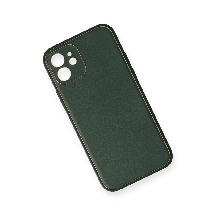 NTM iPhone 12 Mini Kılıf Coco Deri Silikon Kapak - Yeşil
