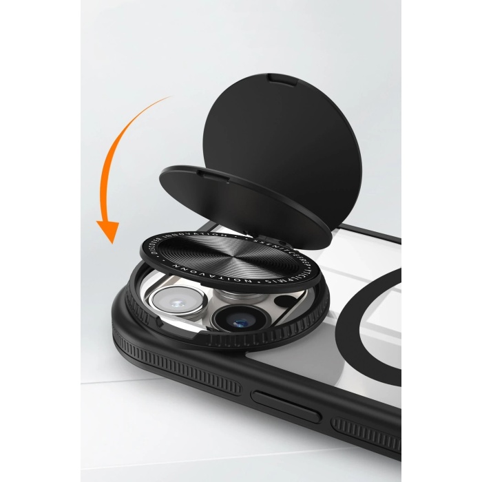 NTM iPhone 11 Kılıf Teleskop Lens Magsafe Silikon Kapak - Siyah