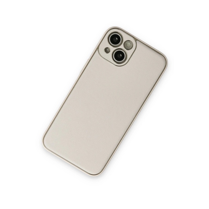 NTM iPhone 14 Plus Kılıf Coco Deri Silikon Kapak - Beyaz