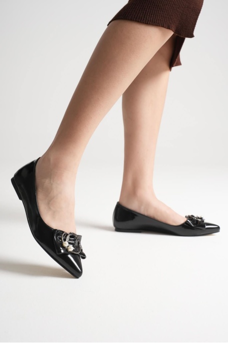 Charlotte Kadın Siyah Babet Ayakkabı