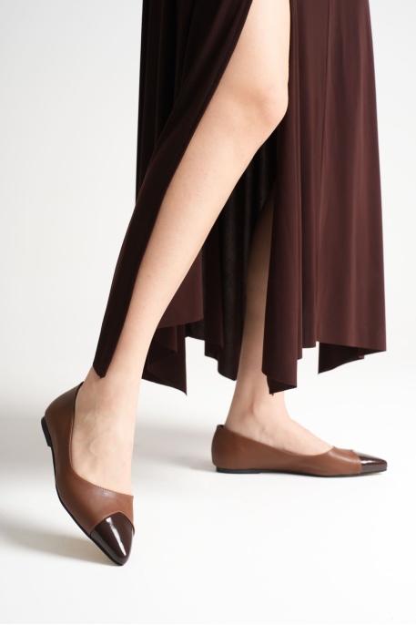 Margaret Kadın Acı Kahve Rugan Babet Ayakkabı