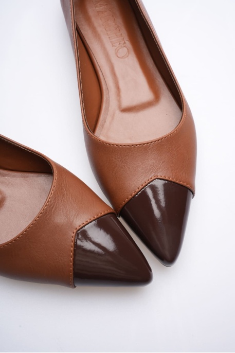 Margaret Kadın Acı Kahve Rugan Babet Ayakkabı