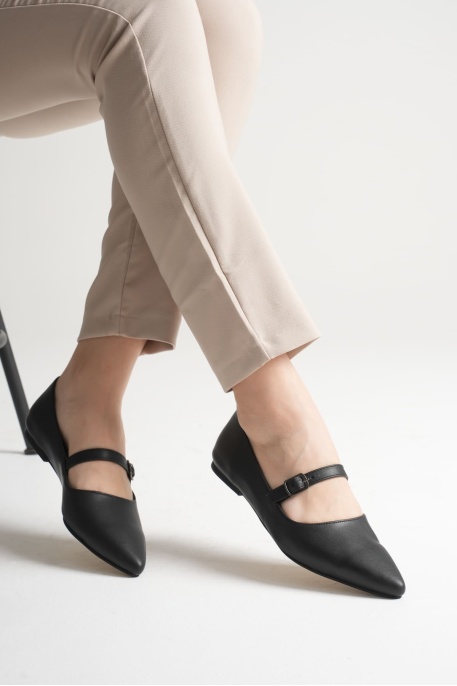 Isolde Kadın Siyah Babet Ayakkabı