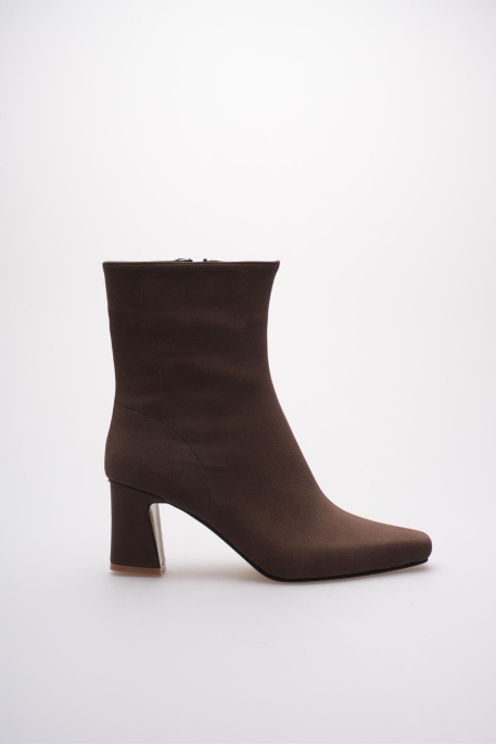 Fiora Kadın Acı Kahve Süet Kalın Topuklu Kışlık Bot