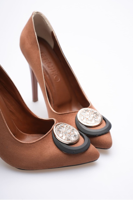 Rossie Kadın Taba Süet Topuklu Ayakkabı