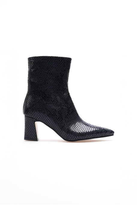 Nadia Kadın Lacivert Kroko Kalın Topuklu Kışlık Bot