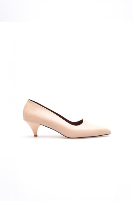 Juliet Kadın Bej Kısa Topuklu Ayakkabı