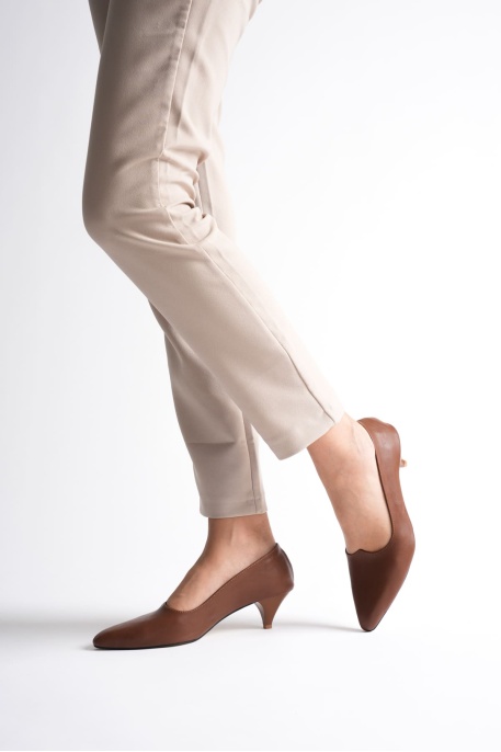 Juliet Kadın Taba Kısa Topuklu Ayakkabı