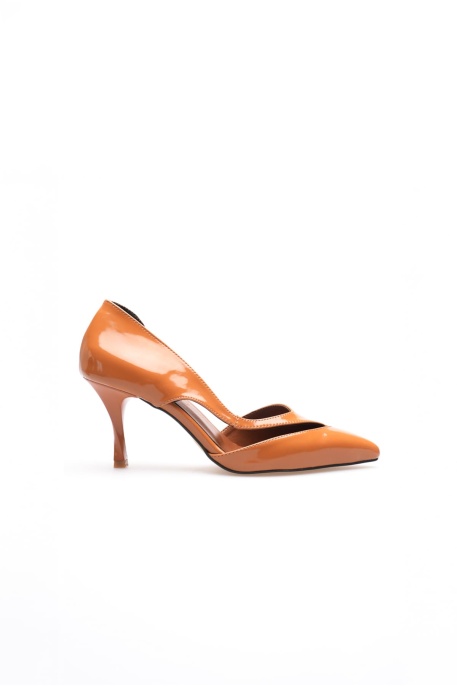 Violet Kadın Turuncu Rugan Topuklu Ayakkabı