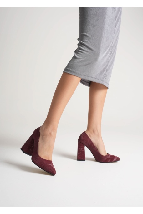 Julia Kadın Bordo Saten Topuklu Ayakkabı