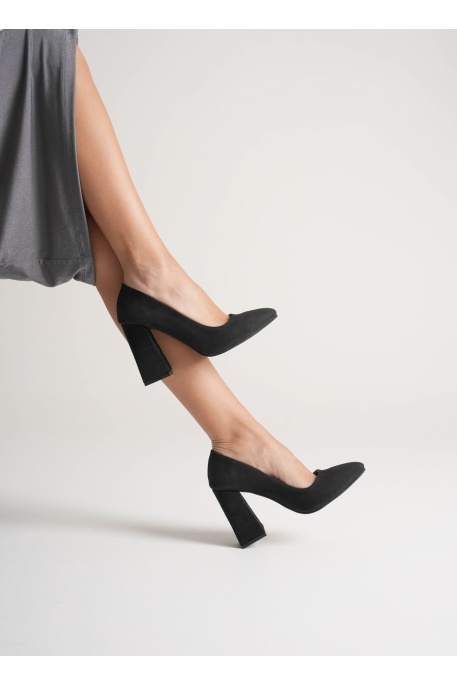 Julia Kadın Siyah Süet Topuklu Ayakkabı