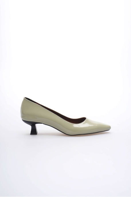 Alina Kadın Yeşil Rugan Topuklu Ayakkabı