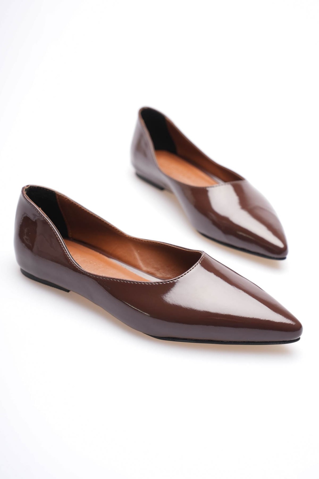 Ariana Kadın Günlük Acı Kahve Rugan Babet Ayakkabı