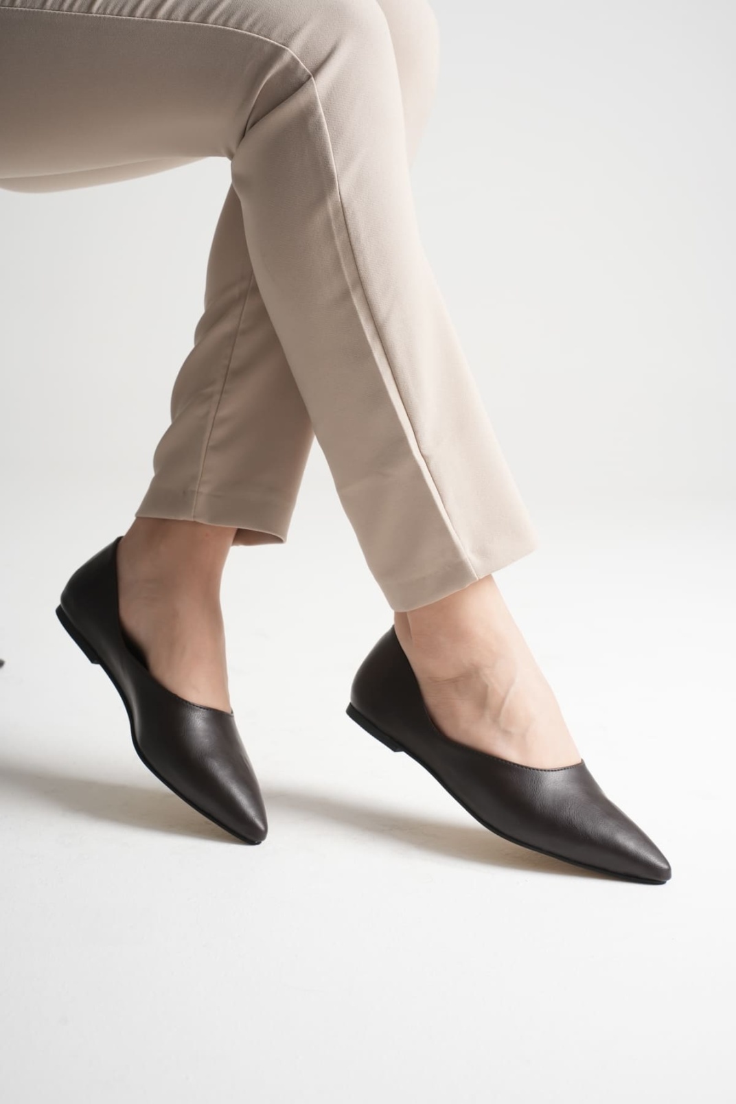 Ariana Kadın Günlük Acı Kahve Babet Ayakkabı