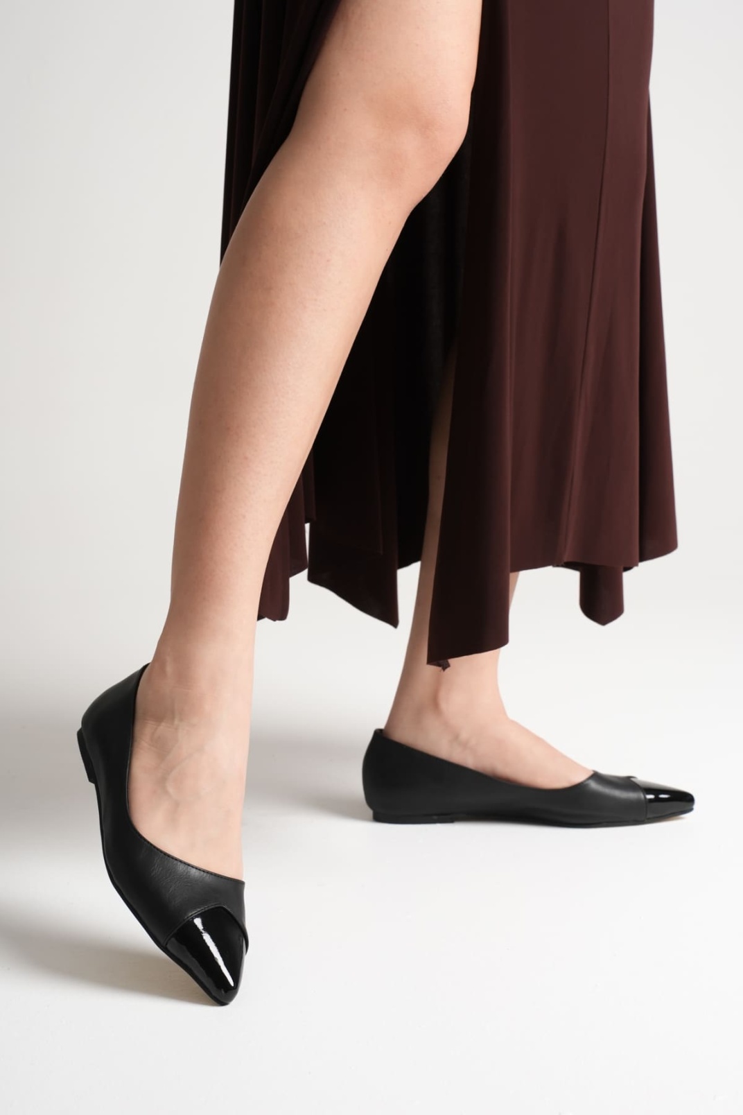 Margaret Kadın Siyah Rugan Babet Ayakkabı