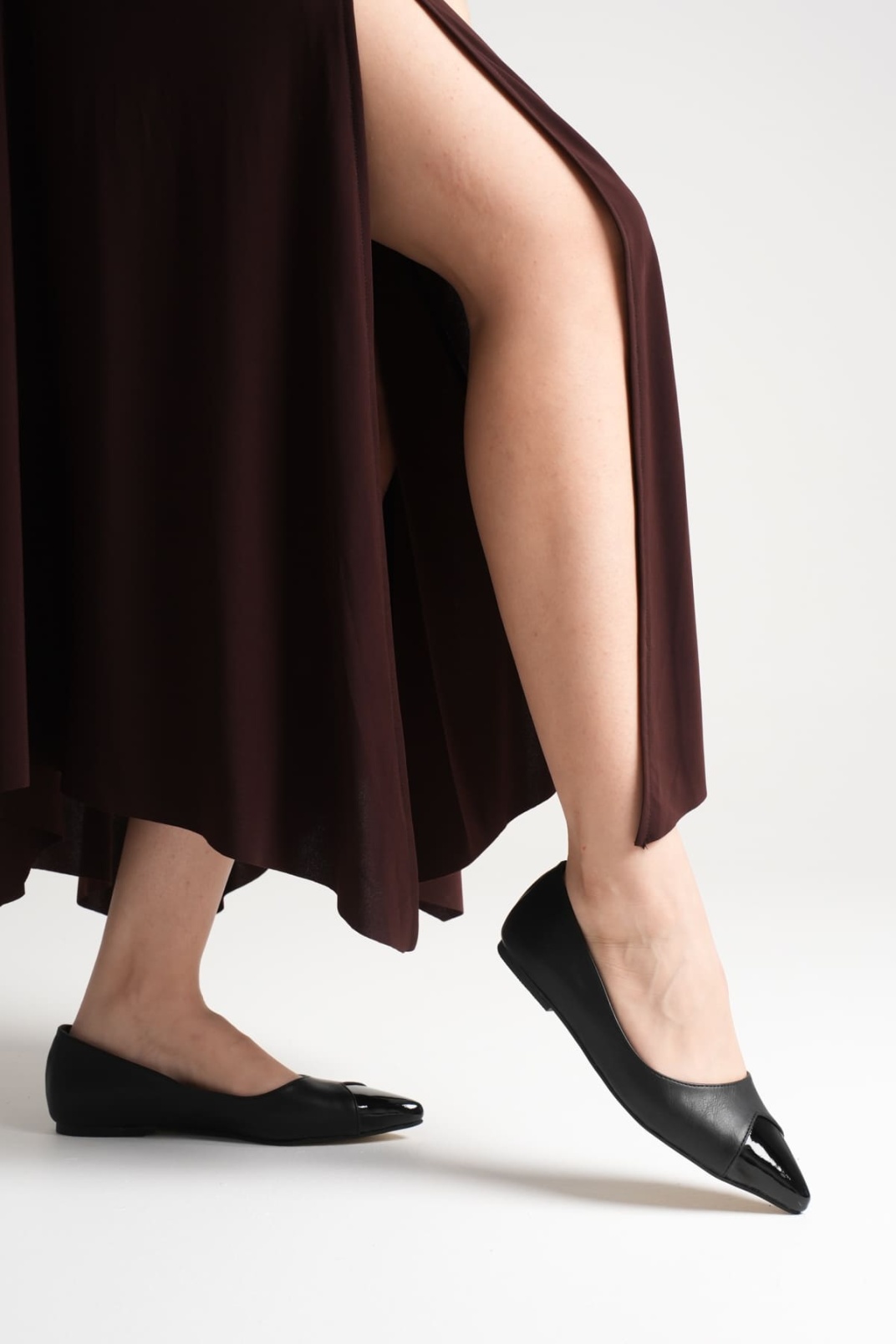 Margaret Kadın Siyah Rugan Babet Ayakkabı