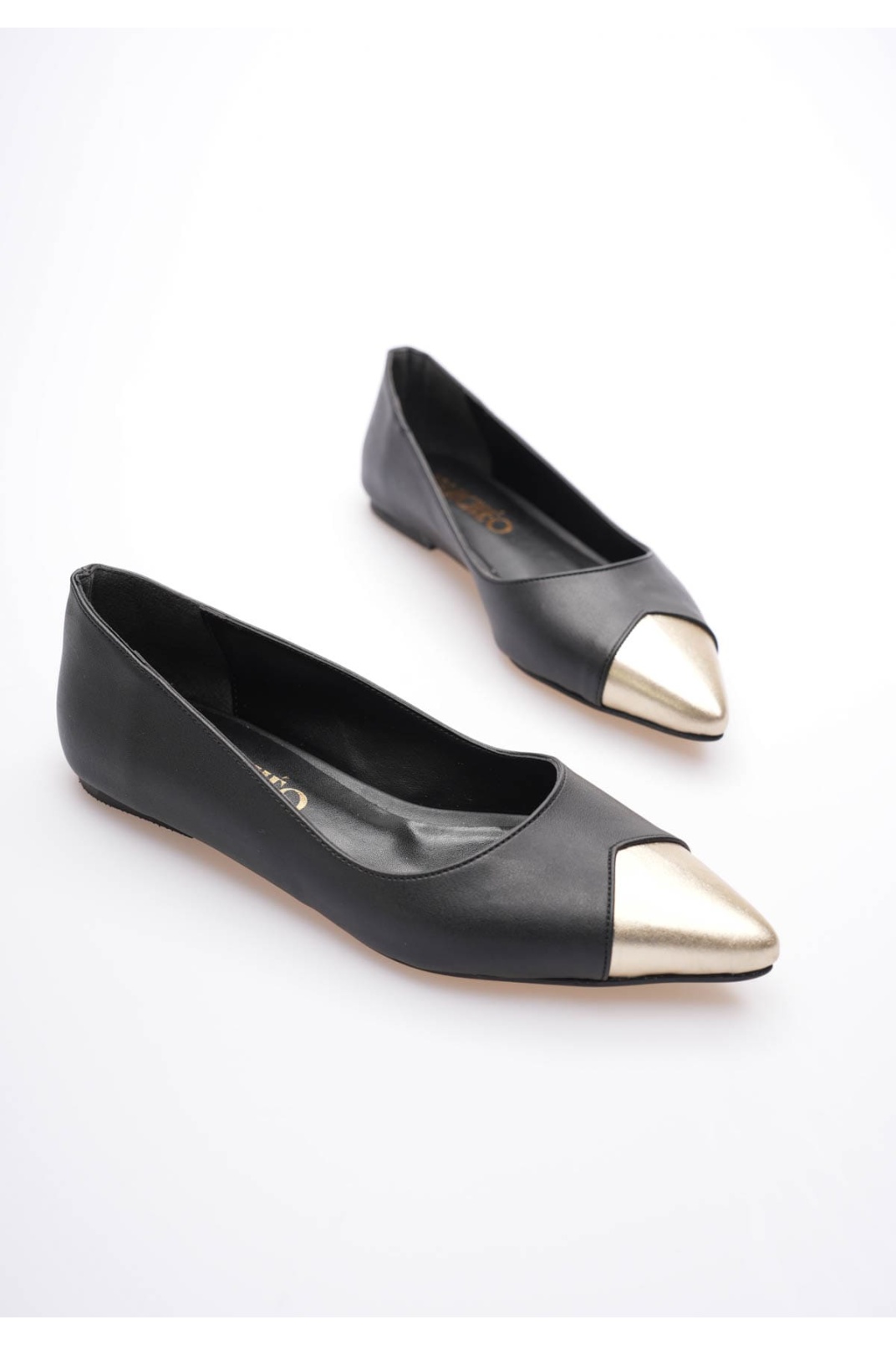 Margaret Kadın Siyah Altın Babet Ayakkabı