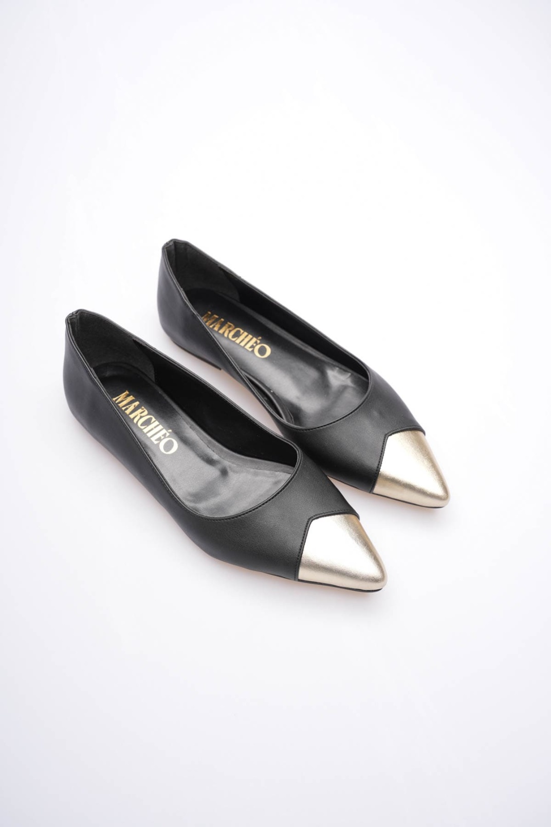 Margaret Kadın Siyah Altın Babet Ayakkabı