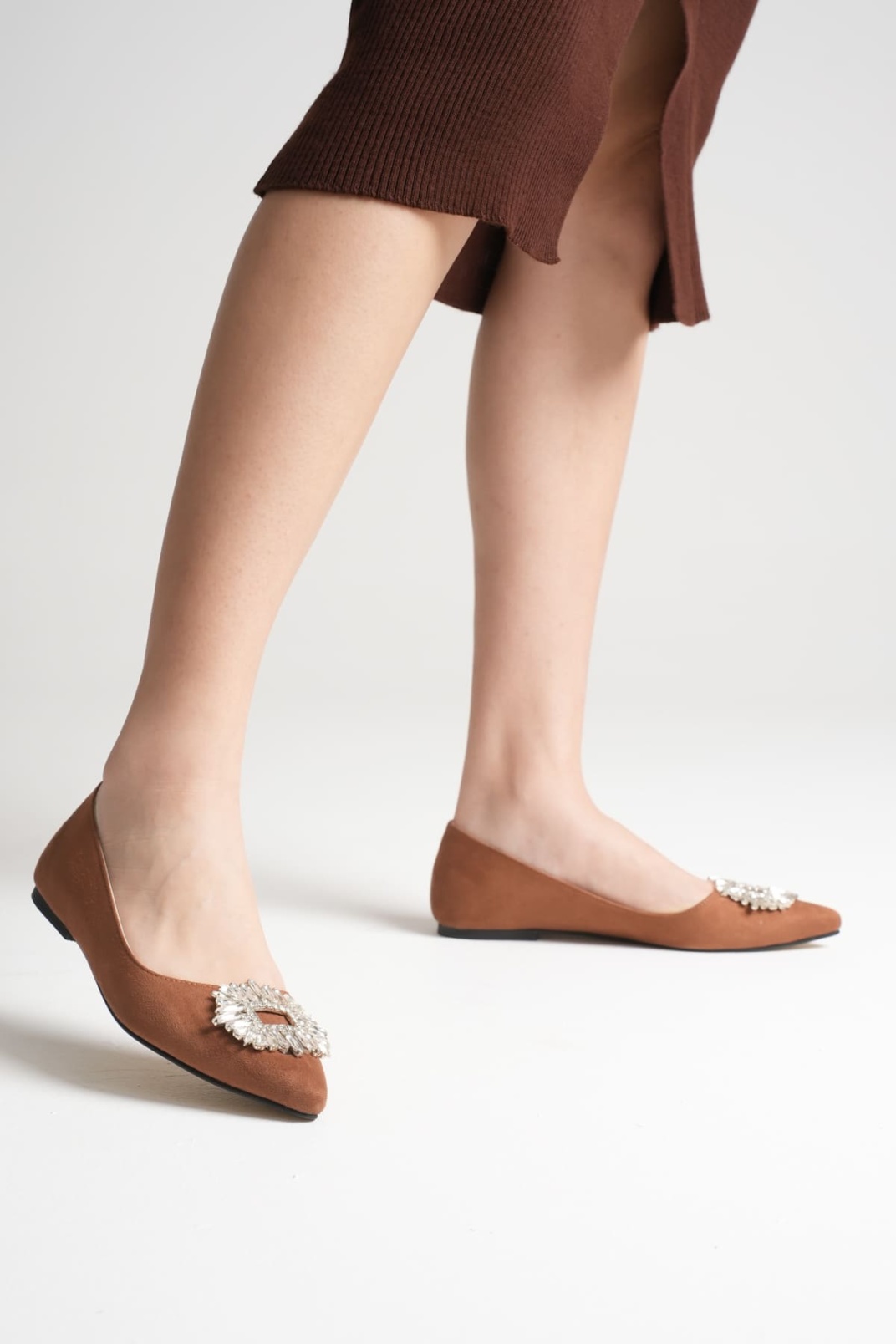 Arden Kadın Taba Süet Babet Ayakkabı