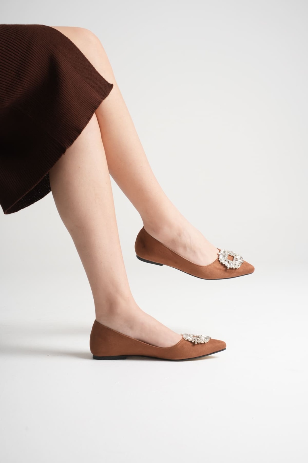 Arden Kadın Taba Süet Babet Ayakkabı