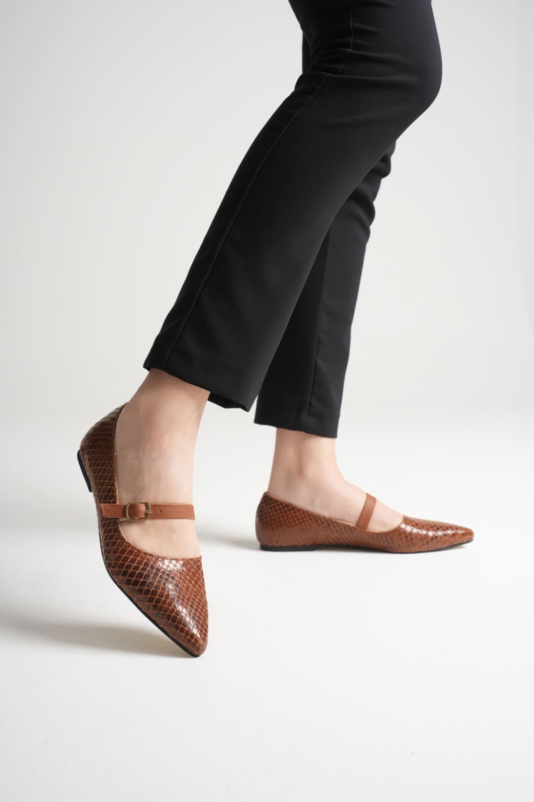 Isolde Kadın Taba Kroko Babet Ayakkabı