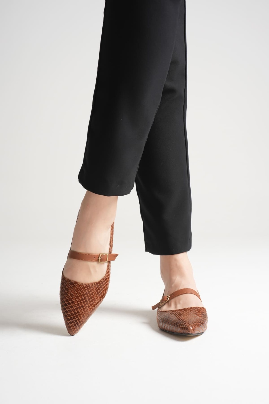 Isolde Kadın Taba Kroko Babet Ayakkabı