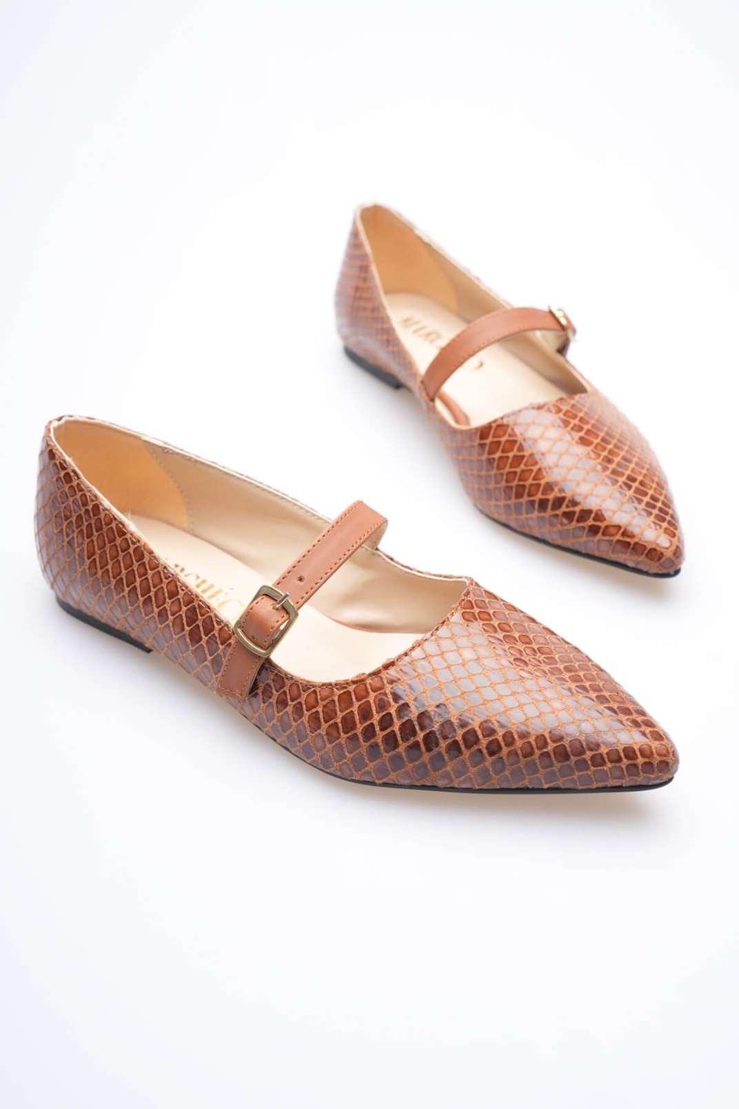 Isolde Kadın Taba Kroko Babet Ayakkabı