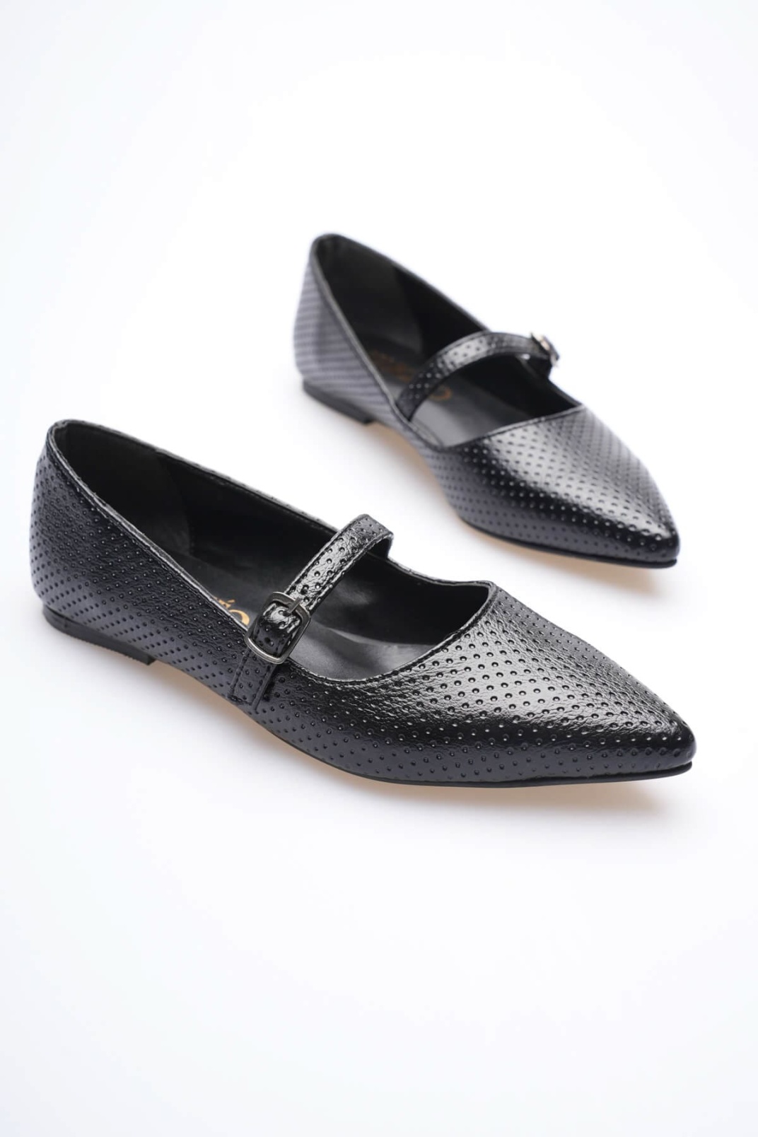 Isolde Kadın Siyah Desenli Babet Ayakkabı