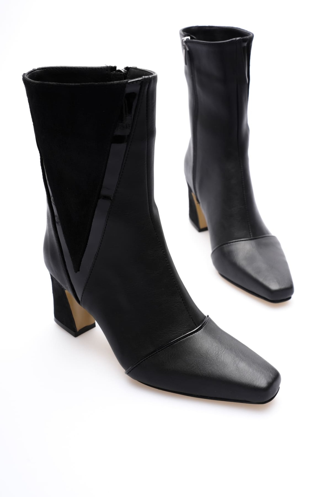 Anisa Kadın Siyah  Kalın Topuklu Kışlık Bot