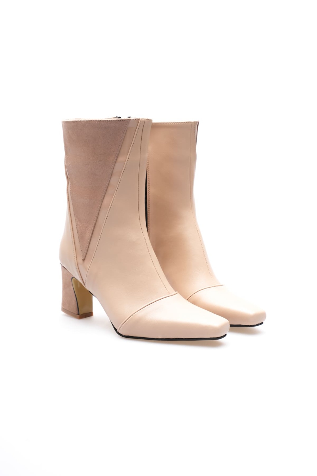Anisa Kadın Bej  Kalın Topuklu Kışlık Bot