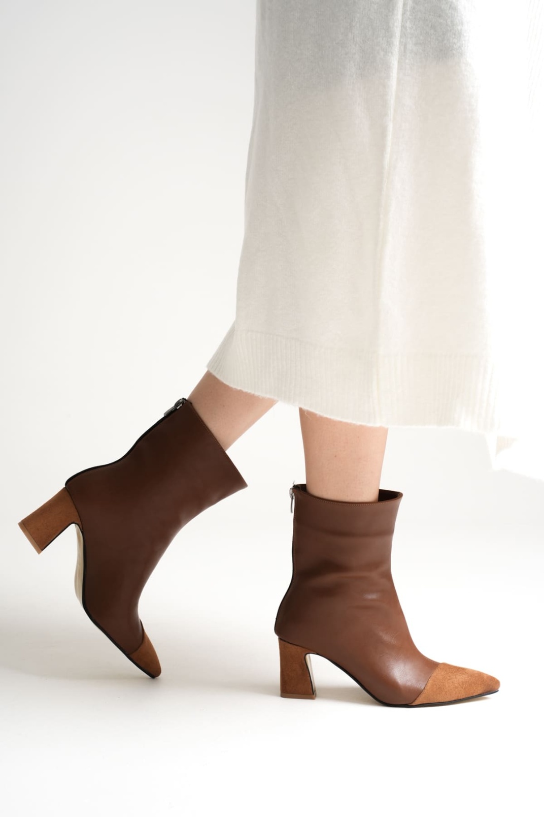 Lucinda Kadın Taba Kalın Topuklu Kışlık Bot