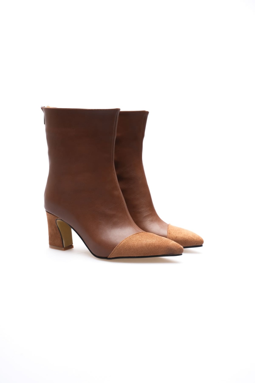 Lucinda Kadın Taba Kalın Topuklu Kışlık Bot