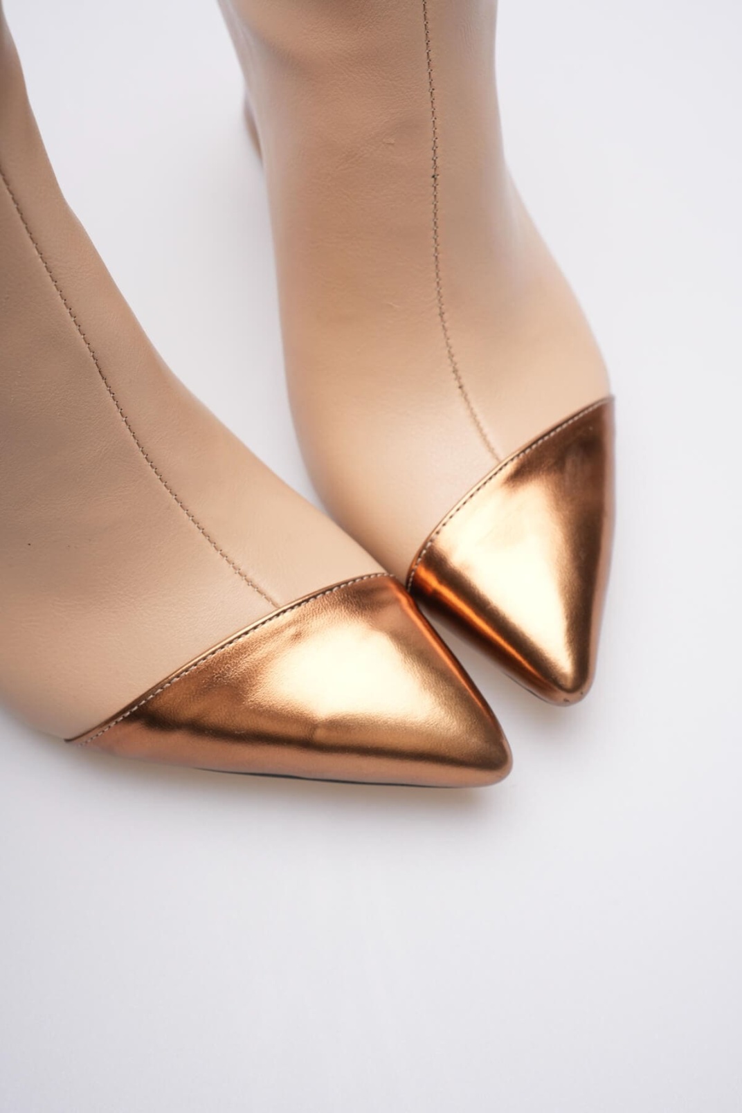 Lucinda Kadın Bej Bakır Kalın Topuklu Kışlık Bot