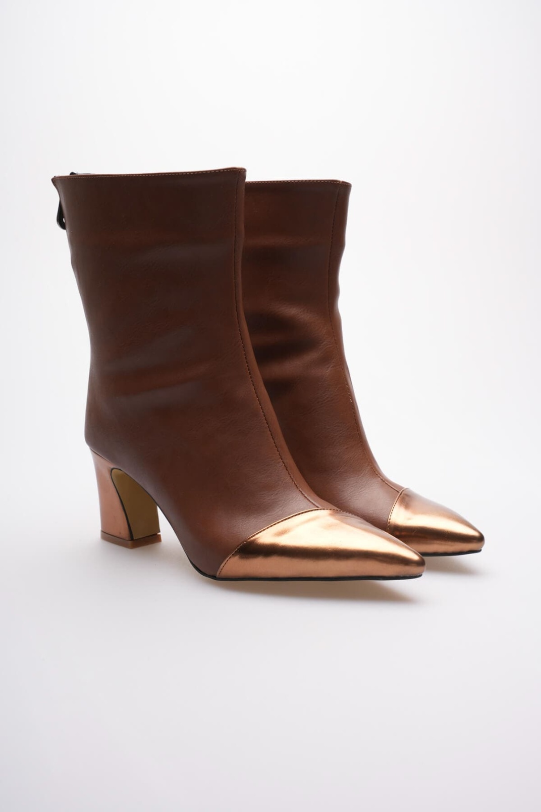 Lucinda Kadın Taba Bakır Kalın Topuklu Kışlık Bot