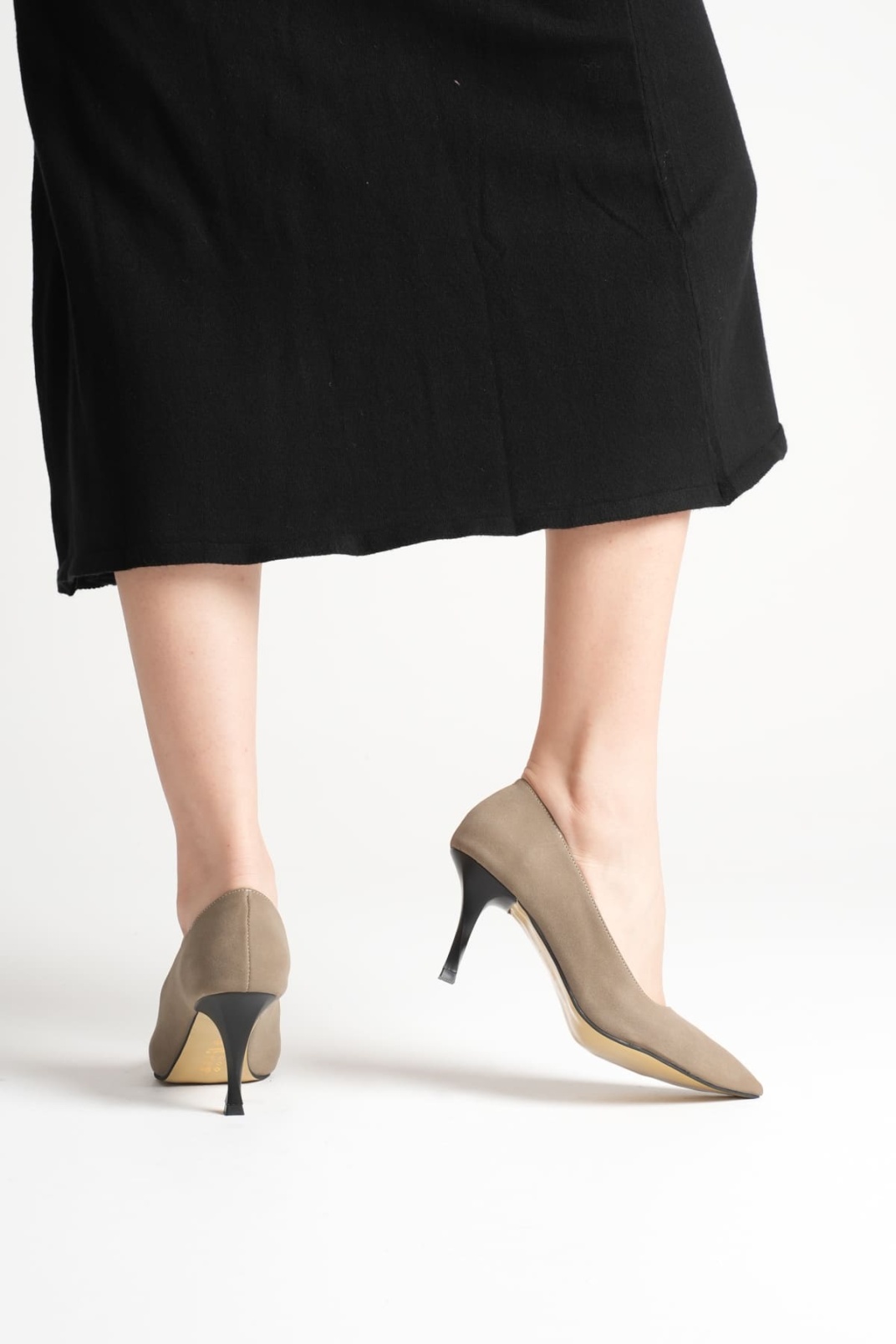 Louise Kadın Vizon Süet Topuklu Ayakkabı