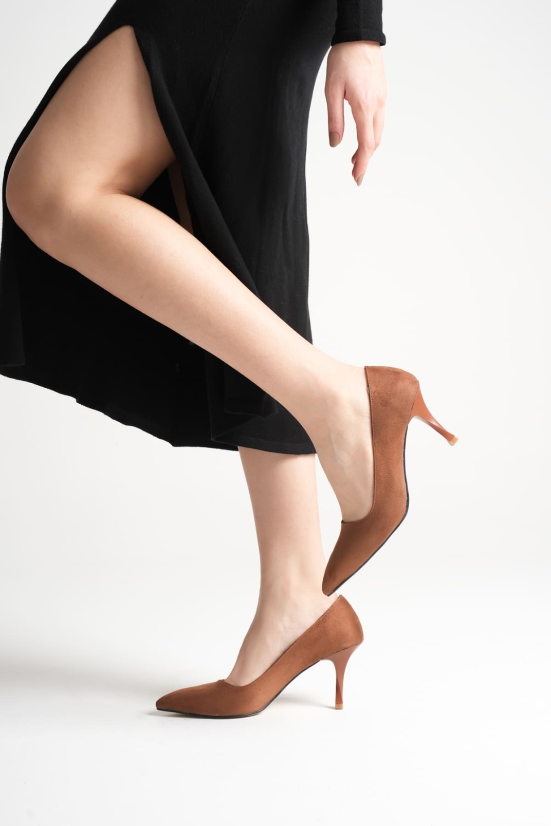 Louise Kadın Taba Süet Topuklu Ayakkabı