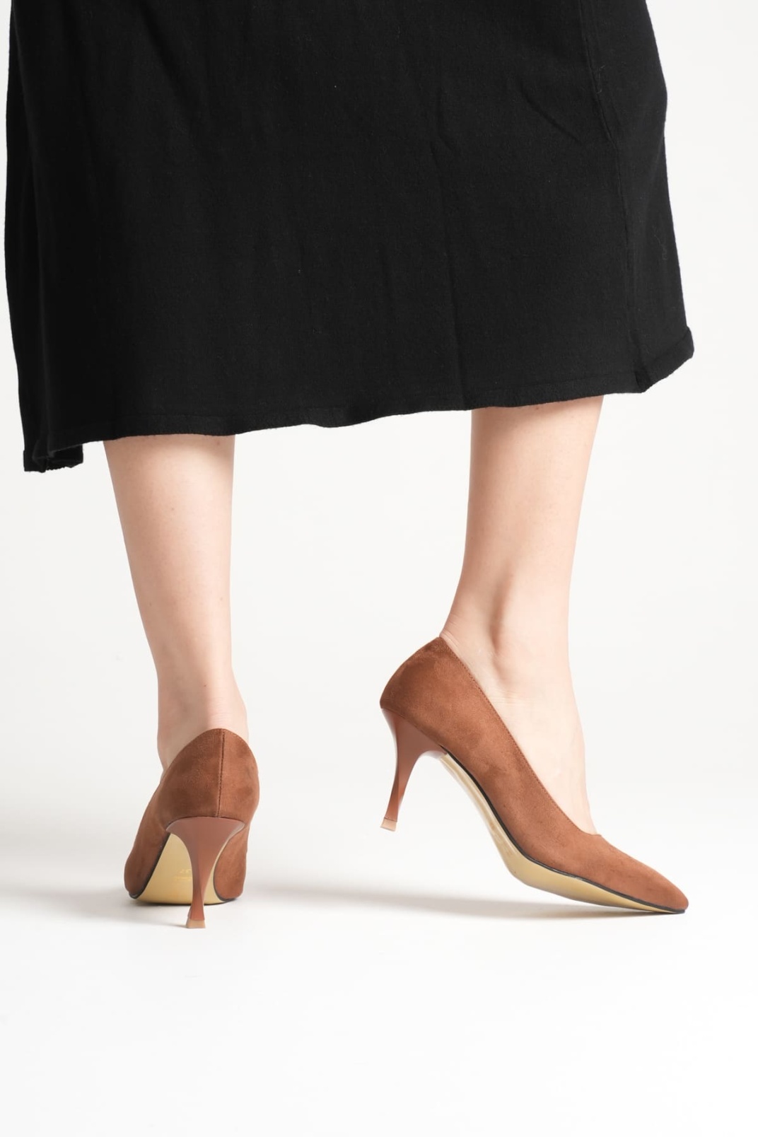 Louise Kadın Taba Süet Topuklu Ayakkabı