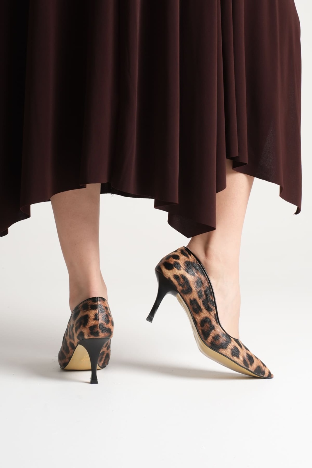 Felice Kadın Leopar Desenli Topuklu Ayakkabı