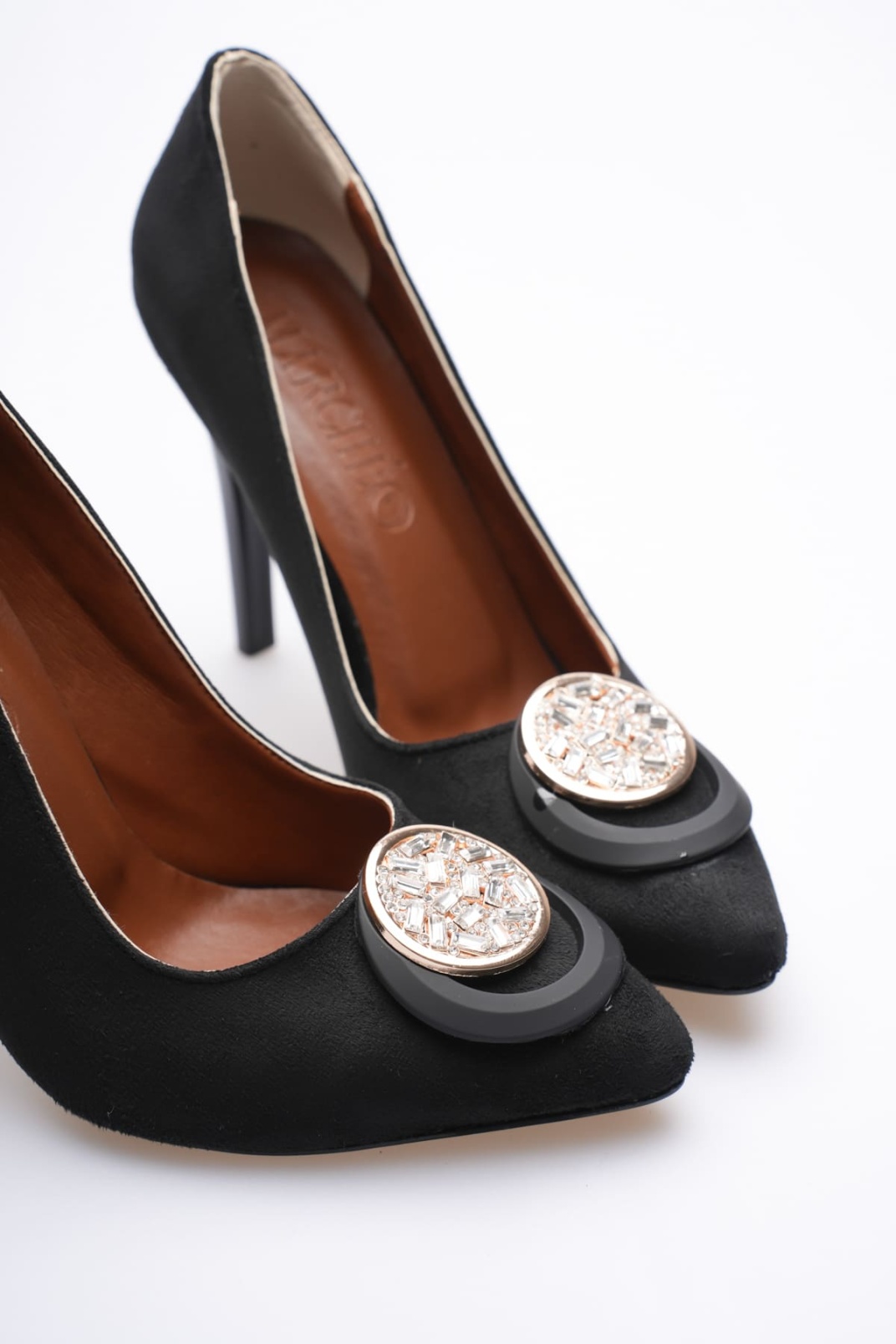 Rossie Kadın Siyah Süet Topuklu Ayakkabı