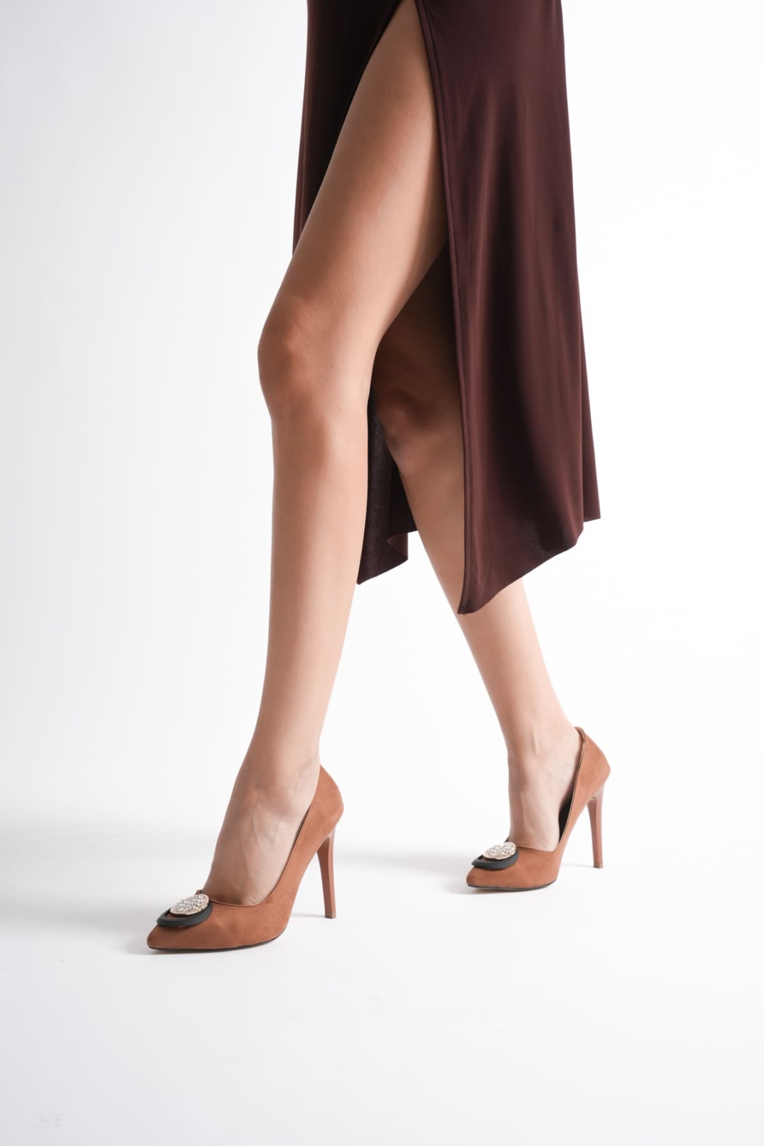 Rossie Kadın Taba Süet Topuklu Ayakkabı