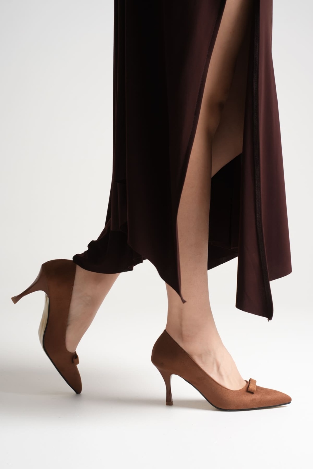 Maya Kadın Taba Süet Topuklu Ayakkabı