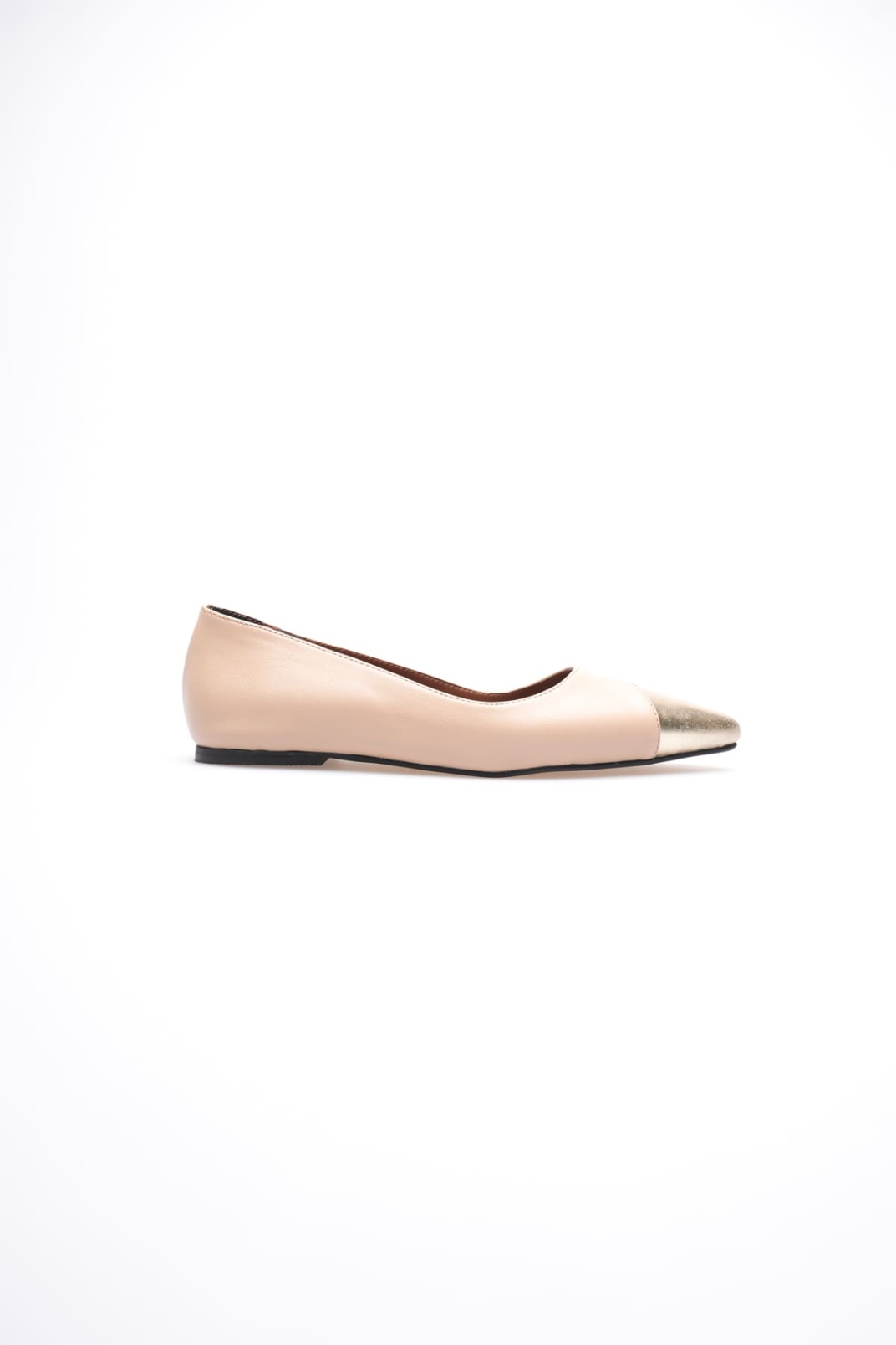 Margaret Kadın Nude Altın Babet Ayakkabı