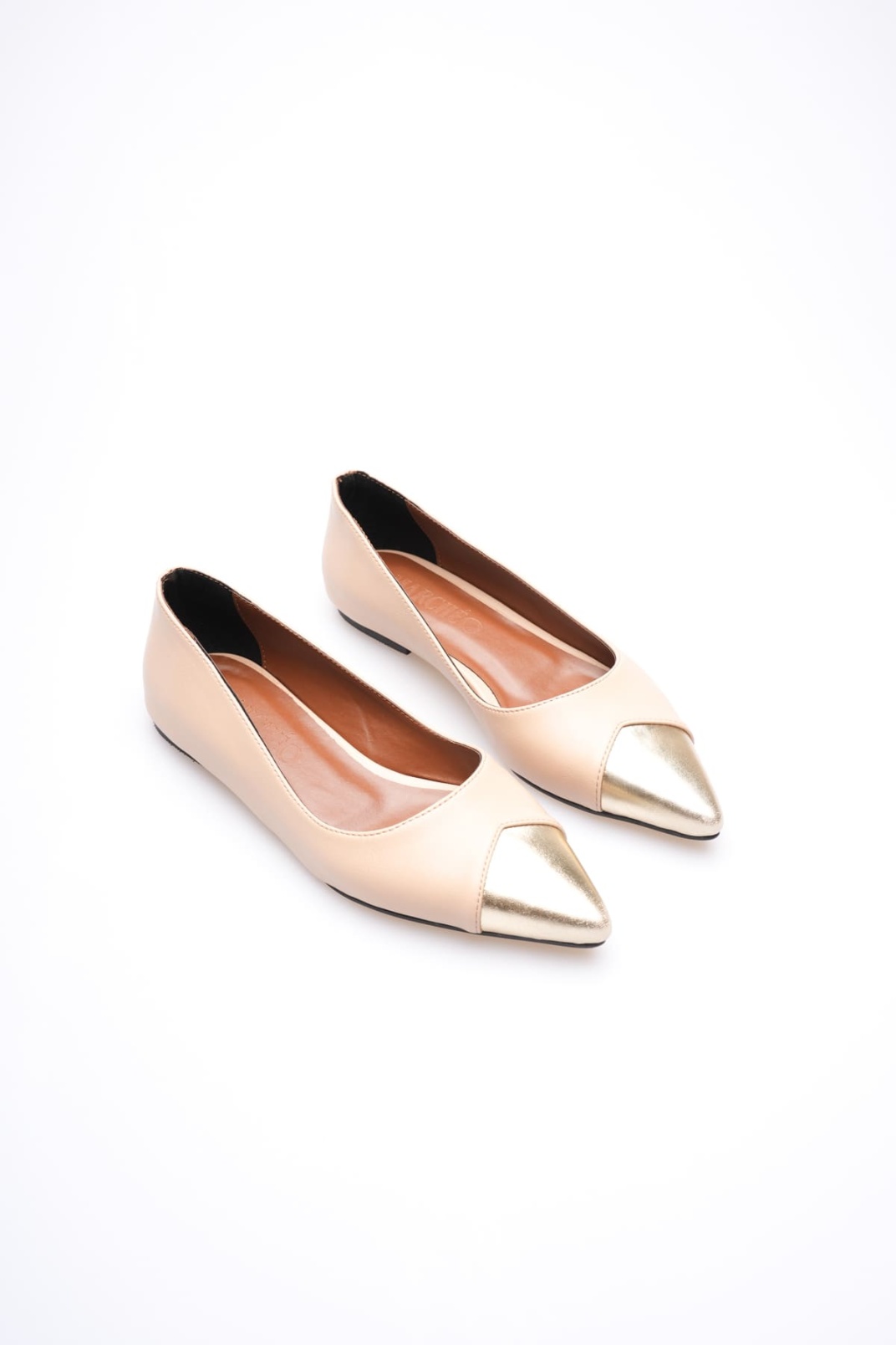 Margaret Kadın Nude Altın Babet Ayakkabı