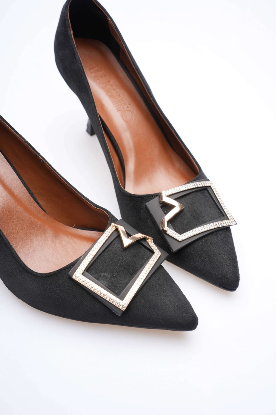 Taina Kadın Siyah Süet Topuklu Ayakkabı