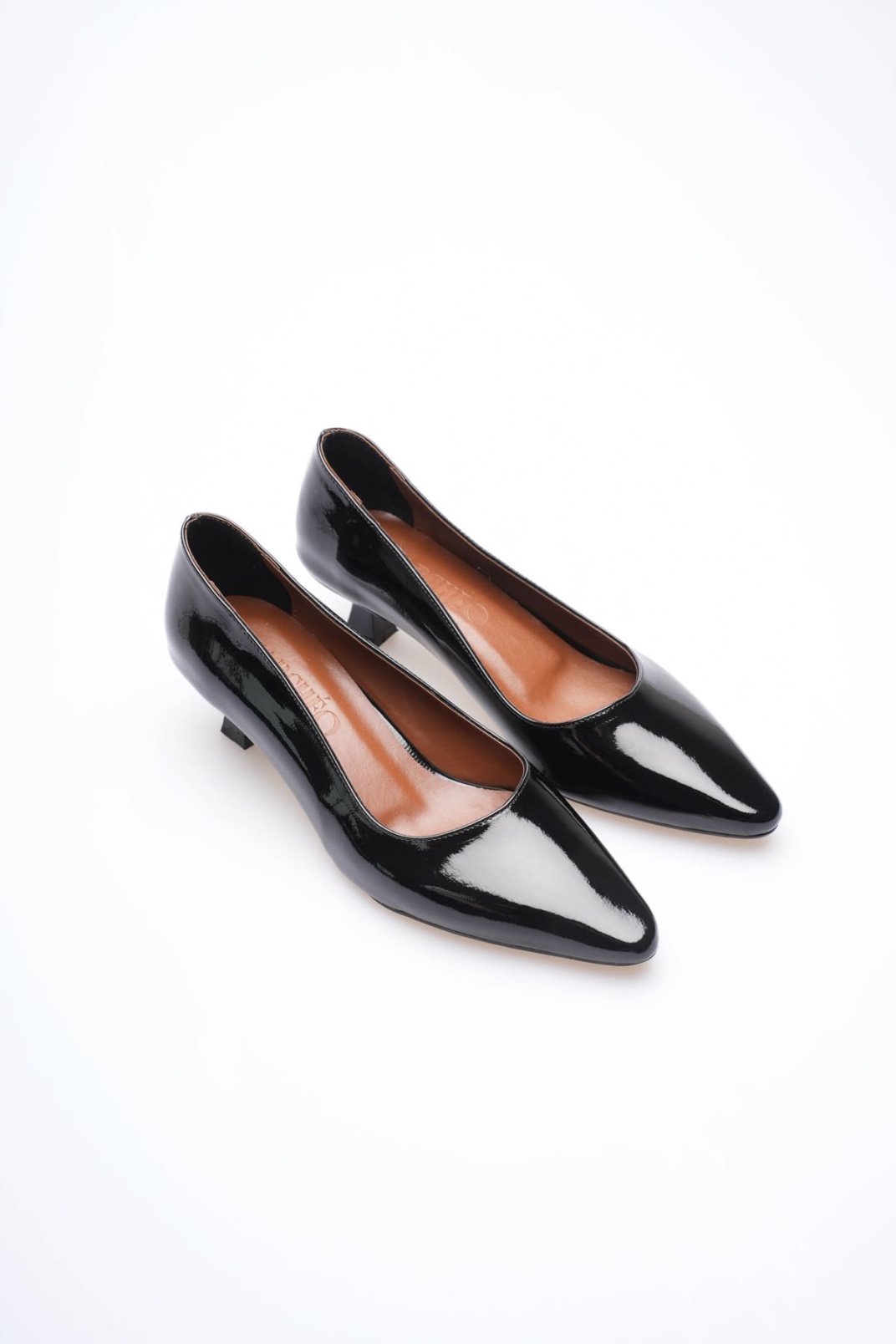 Alina Kadın Siyah Rugan Topuklu Ayakkabı