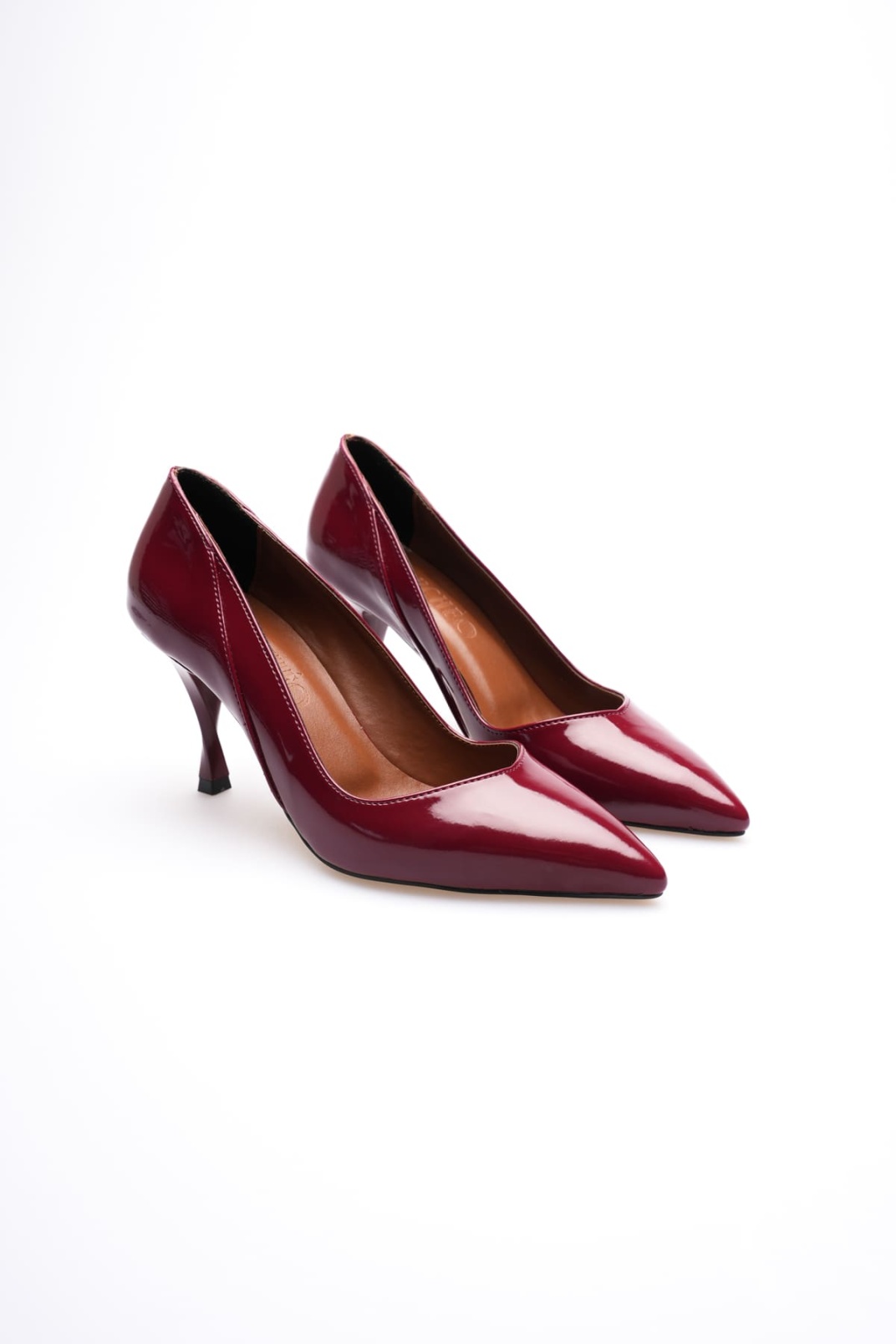 Monya Kadın Bordo Rugan Topuklu Ayakkabı