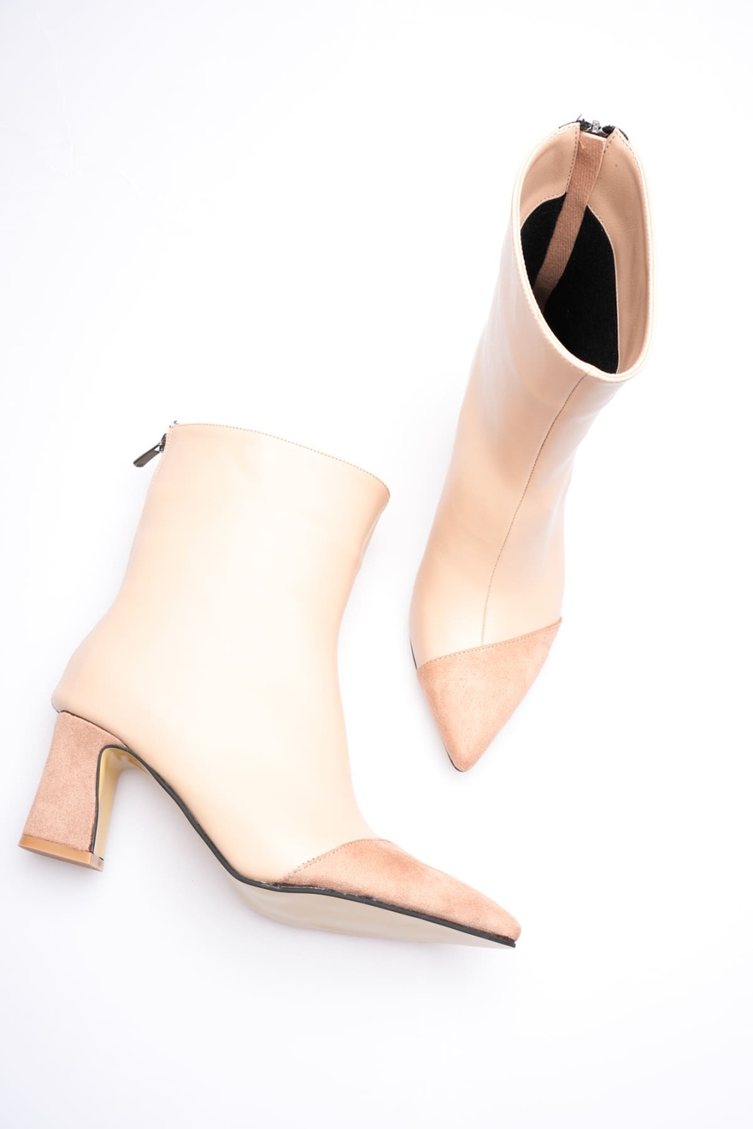 Lucinda Kadın Bej Kalın Topuklu Kışlık Bot