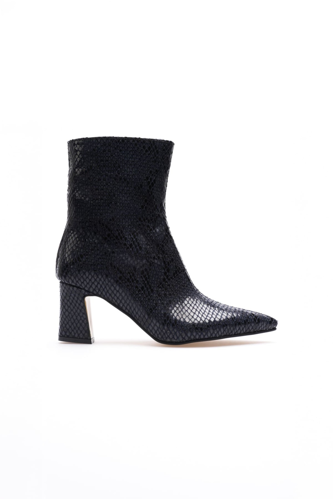 Nadia Kadın Lacivert Kroko Kalın Topuklu Kışlık Bot