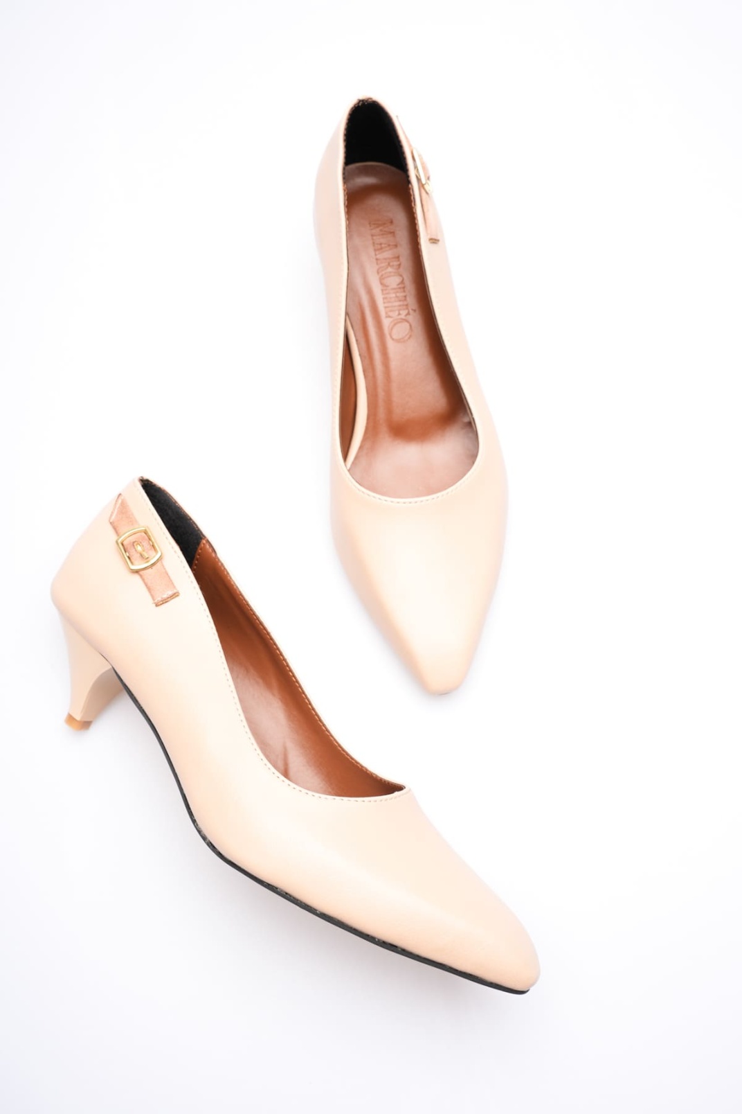 Amelia Kadın Bej Kısa Topuklu Ayakkabı