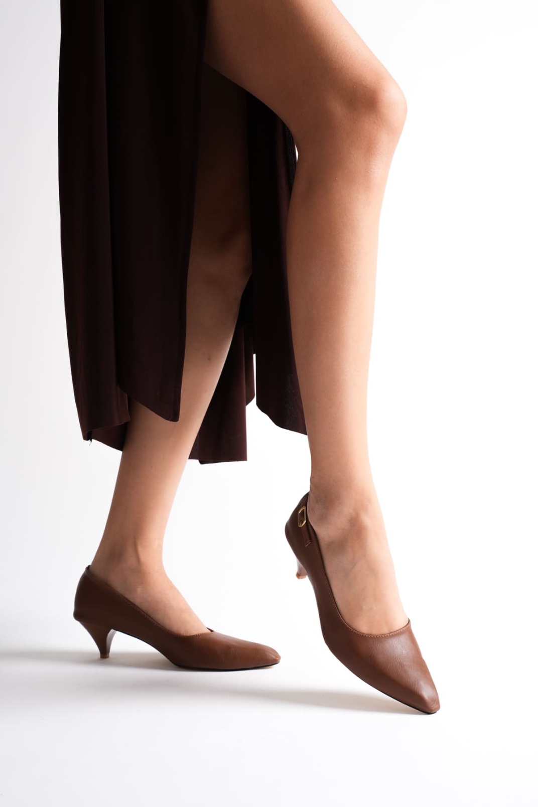 Amelia Kadın Taba Kısa Topuklu Ayakkabı